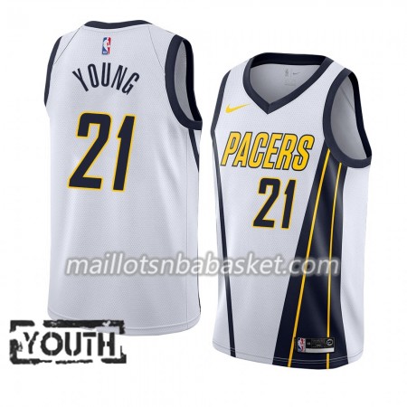 Maillot Enfant Indiana Pacers Thaddeus Young 21 2018-19 Nike Blanc Swingman